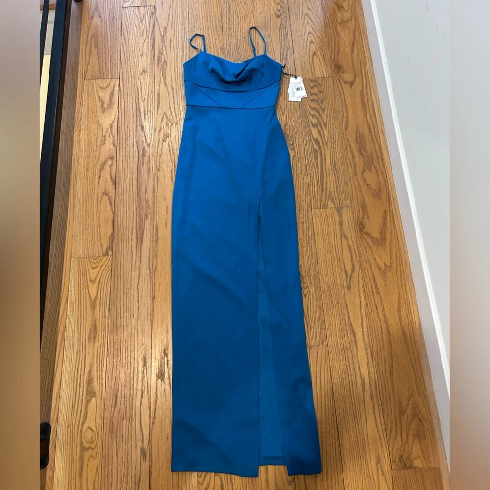 NWT Liv Foster Ciara Satin Long Gown (Size 0) - Picture 10 of 11